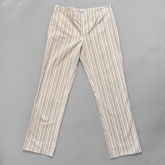 Moschino Cheap and Chic Cotton Striped Low-Waist Trouser Cream Tan Pinstripe sz8 - Picture 2 of 11